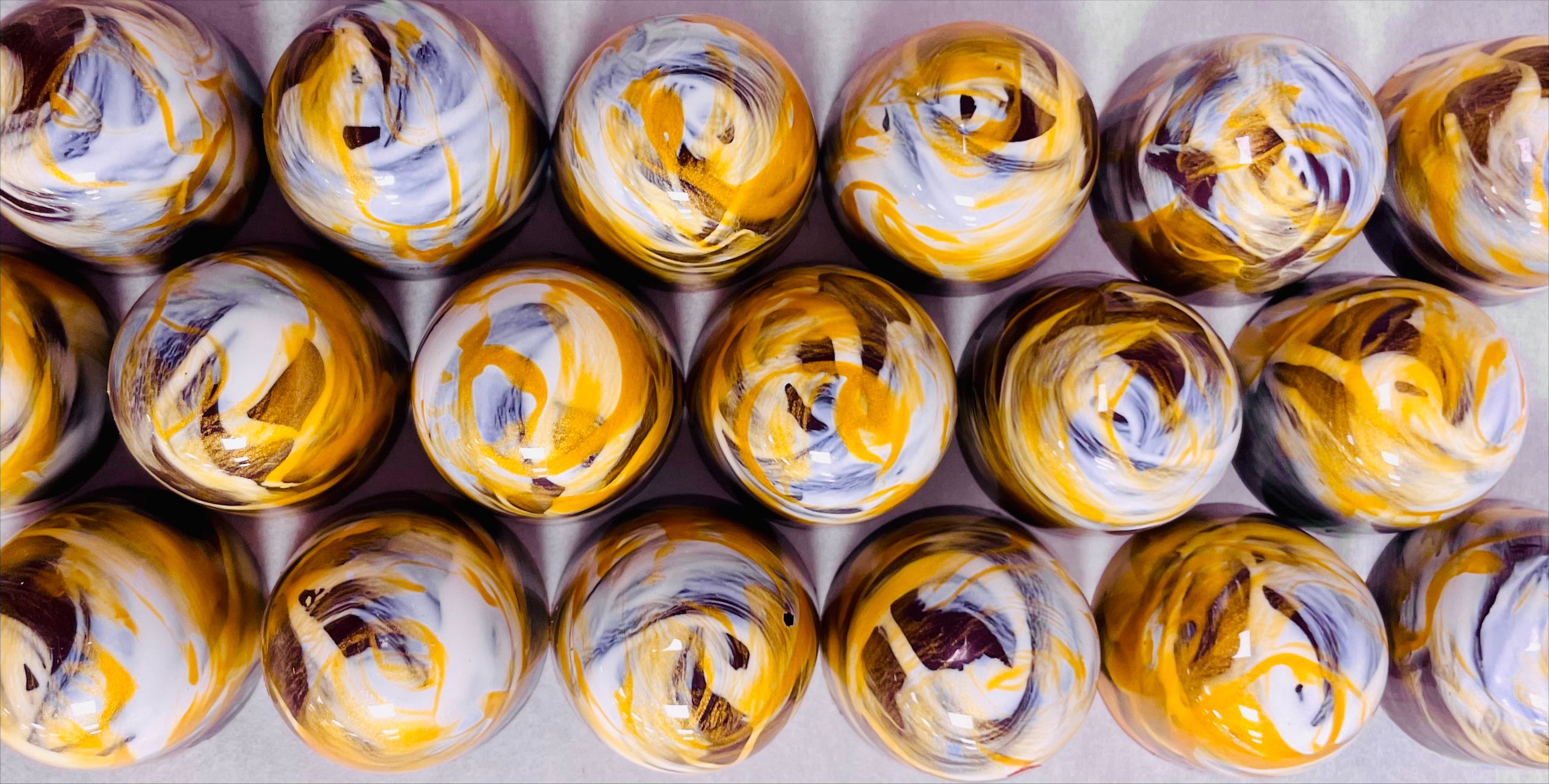 Collection of salted caramel bon bons.