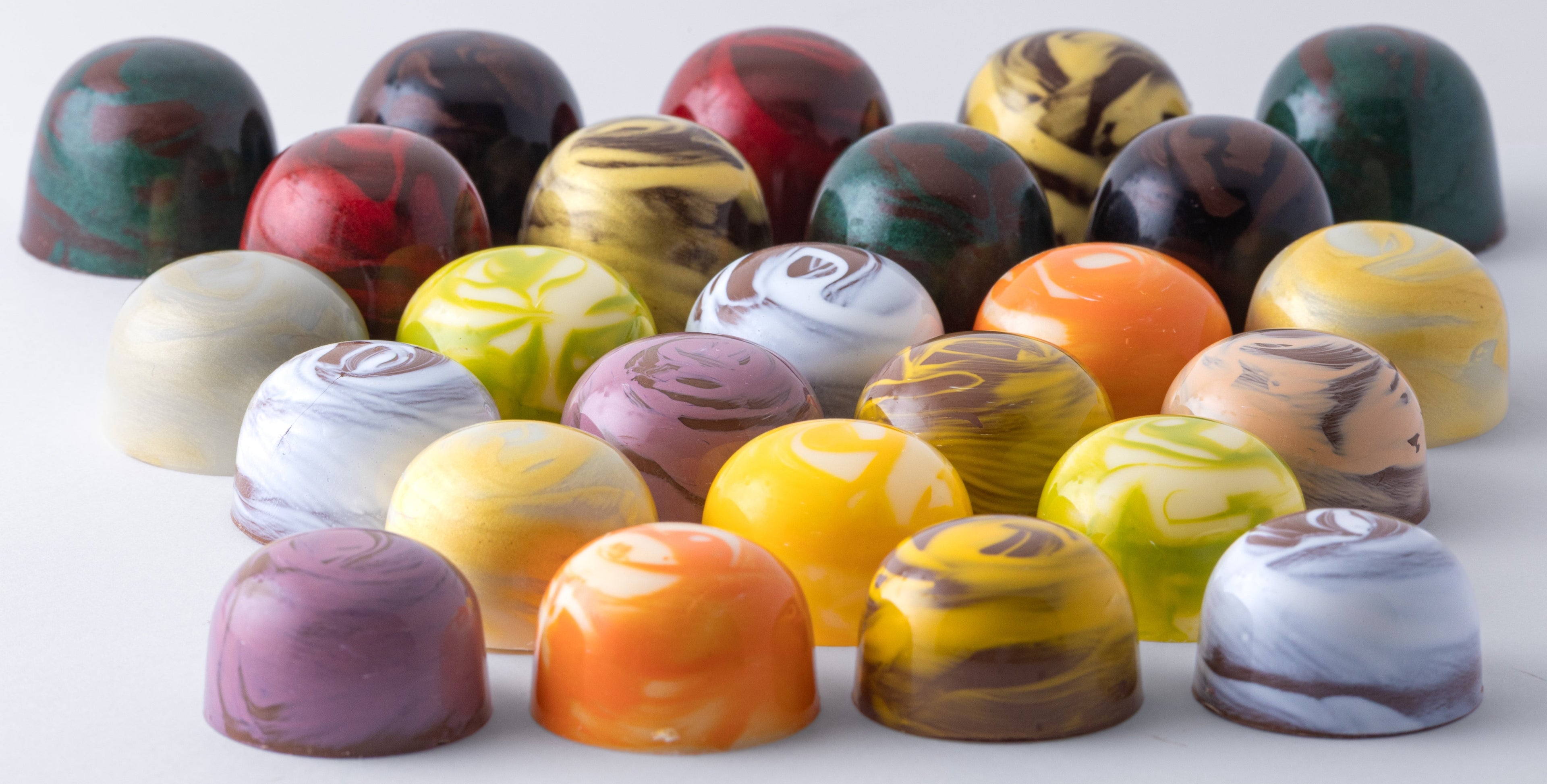 Assorted bon bons on a light background.