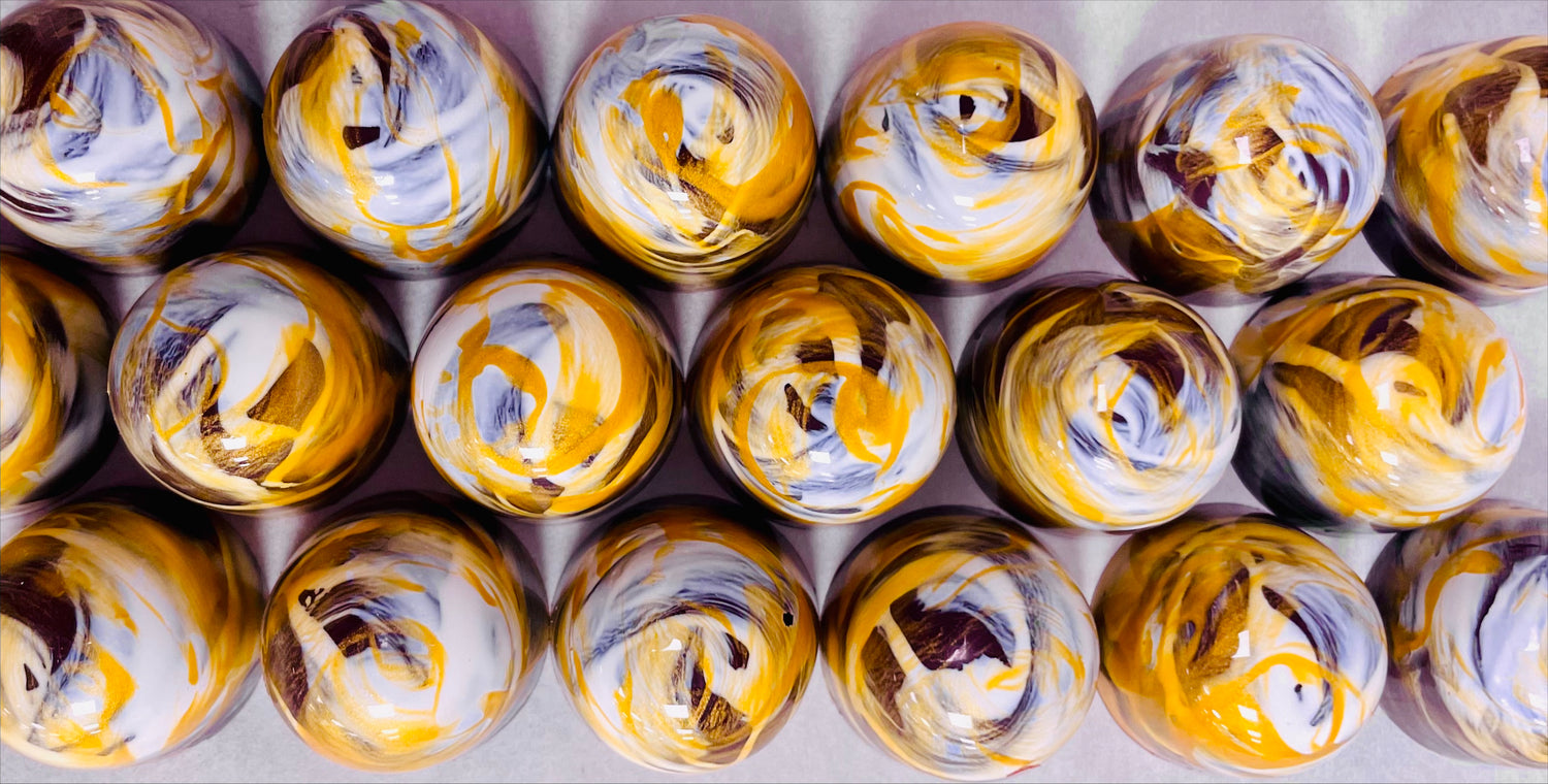 Collection of salted caramel bon bons.