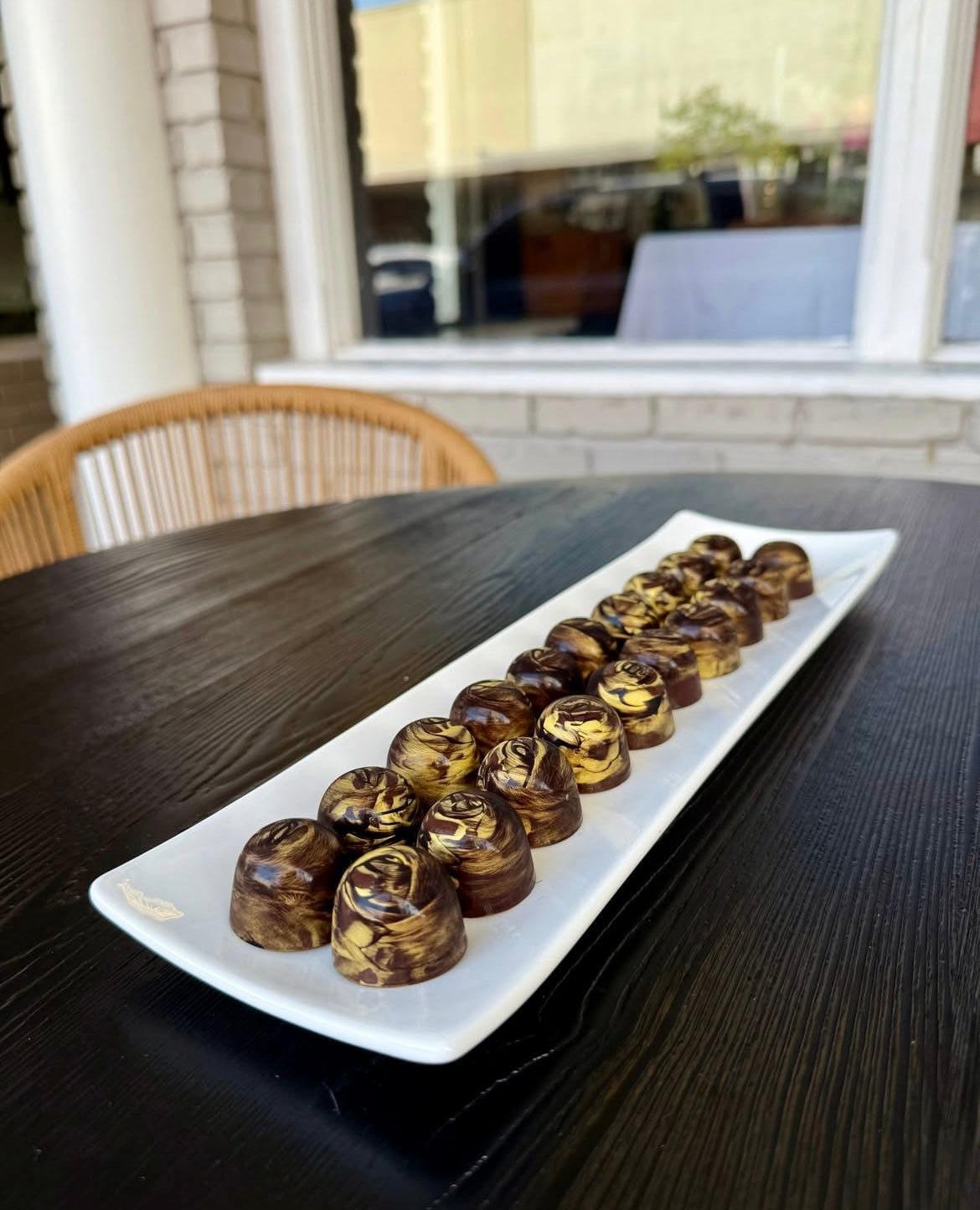 Tray of bonbons outside of Market on Kentucky
